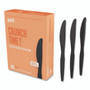 Perk Heavyweight Plastic Cutlery, Knife, Black, 100/Pack View Product Image