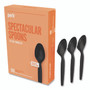 Perk Heavyweight Plastic Cutlery, Spoon, Plastic, Black, 100/Pack View Product Image