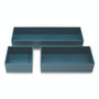 TRU RED Three-Piece Plastic Drawer Organizer, 3.23 x 3.23 x 1.47, 6.26 x 3.23 x 1.47, 9.5 x 3.23 x 1.47, Teal, 3/Set View Product Image