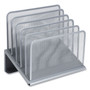 TRU RED Wire Mesh Incline Sorter, Open Design, 5 Sections, Letter-Size, 7.72 x 11.65 x 10.83, Silver View Product Image