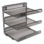 TRU RED Side-Load Open Design Wire Mesh Horizontal Document Organizer, 3 Sections, Letter-Size, 13.78 x 11.22 x 13.38, Matte Black View Product Image