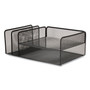 TRU RED Wire Mesh Combination Organizer, Vertical/Horizontal, 4 Sections, Letter-Size, 11.2 x 17.4 x 6.54, Matte Black View Product Image