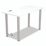 Union & Scale Essentials Writing Table-Desk with Integrated Power Management, 47.5" x 23.7" x 28.8", White/Aluminum View Product Image