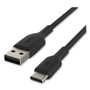 Belkin BOOST CHARGE USB-C to USB-A ChargeSync Cable, 3.3 ft, Black (BLKCAB001BT1MBK) View Product Image