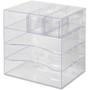 Rubbermaid Optimizers Four-Way Organizer with Drawers, 6 Compartments, 2 Drawers, Plastic, 10 x 13.25 x 13.25, Clear (RUB94600ROS) View Product Image