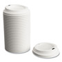 Perk Plastic Hot Cup Lids, Fits 8 oz Hot Cups, White, 50/Pack View Product Image