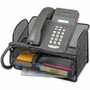 Safco Onyx Mesh Telephone Stand - 7" Height x 11.75" Width x 9.25" Depth - Desktop - Adjustable - Black - Steel Product Image 