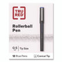 TRU RED Rollerball Pen, Stick, Fine 0.5 mm, Blue Ink, Black/Blue/Clear Barrel, Dozen TUD24419531 View Product Image