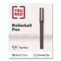 TRU RED Rollerball Pen, Stick, Fine 0.5 mm, Black Ink, Black/Clear Barrel, Dozen TUD24419532 View Product Image