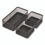 TRU RED Three Compartment Stackable Wire Mesh Desk Organizer, 8.46 x 4.92 x 4.33, Black View Product Image