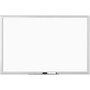U Brands Melamine Non-Magnetic Dry-Erase Board - 36" (3 ft) Width x 24" (2 ft) Height - White Melamine Surface - Silver Aluminum Frame - Rectangle - Horizontal/Vertical Product Image 