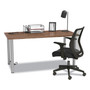 Union & Scale Essentials Writing Table-Desk with Integrated Power Management, 59.7" x 29.3" x 28.8", Espresso/Aluminum (UOS24398967) View Product Image