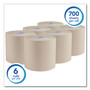 Scott Essential 100% Recycled Fiber Hard Roll Towel, 1-Ply, 8" x 700 ft, 1.75" Core, Brown, 6 Rolls/Carton View Product Image