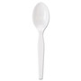 Dixie Individually Wrapped Mediumweight Polystyrene Cutlery, Spoon, Plastic, White, 1,000/Carton View Product Image