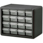 Akro-Mils 16-Drawer Plastic Storage Cabinet - 16 Drawer(s) - 8.50" Height x 6.40" Width x 10.50" Length - Floor - Stackable, Finger Grip, Unbreakable - Black Product Image 