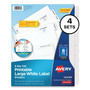 Avery Big Tab Printable Large White Label Tab Dividers, 8-Tab, 11 x 8.5, White, 4 Sets View Product Image