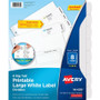 Avery Big Tab Printable Large White Label Tab Dividers, 8-Tab, 11 x 8.5, White, 4 Sets View Product Image