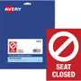 Avery Surface Safe SEAT CLOSED Chair Decals - Print/Message "Seat Closed" - 4" Width x 6" Height Product Image 