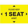 Avery Surface Safe PLEASE KEEP 1 SEAT APART Decals - Print/Message "Please Keep 1 Seat Apart" - 4" Width x 6" Height Product Image 