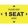 Avery Surface Safe PLEASE KEEP 1 SEAT APART Decals - Print/Message "Please Keep 1 Seat Apart" - 4" Width x 6" Height Product Image 