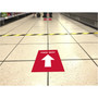 Avery Social Distancing Floor Decals, 8.5 x 11, This Way, Red Face, White Graphics, 5/Pack View Product Image