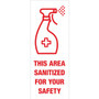 Avery Surface Safe THIS AREA SANITIZED Decals - Print/Message "This Area Sanitized" - Rectangular Shape Product Image 