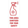 Avery; Surface Safe THIS AREA SANITIZED Decals (AVE83080) View Product Image