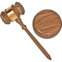 Advantus Gavel Set with Sound Block and Brass Band Product Image 