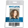 SICURIX Badge Holder - Horizontal - 3.5" Height x 2.5" Width - Vinyl - Clear Product Image 