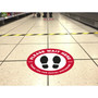 Avery Social Distancing Floor Decals, 10.5" dia, Please Wait Here, Red/White Face, Black Graphics, 5/Pack View Product Image