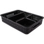 Advantus 5-pack Plastic Weave Bins - Desktop - Black - Plastic Product Image 