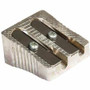 Baumgartens Pencil Sharpener Dual Hole SILVER (MR-2110) - Handheld - 2 Hole(s) - 0.6" Height x 0.9" Width - Metal - Silver Product Image 