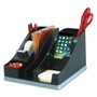 deflecto Silhouettes All-In-One Caddy, 6 Compartments, Plastic, 8.13 x 9.13 x 5.19, Black/Silver View Product Image