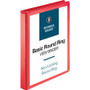 Business Source Round Ring Binder - 1" Binder Capacity - Fastener(s): Round Ring - Pocket(s): 2, Internal - Red - Clear Overlay, Labeling Area Product Image 