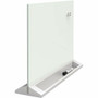 Quartet Dry Erase Panel - 23" (1.9 ft) Width x 17" (1.4 ft) Height - White Glass Surface - Rectangle - Horizontal - Desktop Product Image 