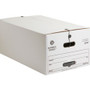Business Source Medium Duty Legal Size Storage Box - Internal Dimensions: 15" Width x 24" Depth x 10" Height - External Dimensions: 15.3" Width x 24.1" Depth x 10.8" Height - Media Size Supported: Legal - Stackable - White Product Image 