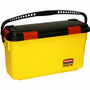 Rubbermaid Commercial Hygen Charging Bucket - Non-porous, Watertight, Handle, Latched Lid, Ergonomic Design - 13.6" x 9.5" - Yellow Product Image 