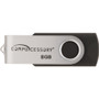 Compucessory Flash Drive, 8GB, Password Protected, Black/Aluminum (CCS26466) View Product Image