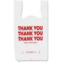 COSCO Thank You Plastic Bags - 22" Length x 11" Width x 0.55 mil (14 Micron) Thickness - High Density - White - Plastic Product Image 
