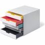 DURABLE VARICOLOR MIX 5 Drawer Desktop Storage Box, White/Multicolor - 5 Drawer(s) - 11" Height x 11.50" Width x 14" Depth - Desktop - White - Plastic Product Image 