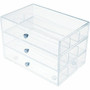 Deflecto 3-Drawer Storage Organizer - 3 Drawer(s) - 7" Height x 10" Width x 6.80" Depth - Clear Product Image 