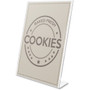Deflecto Anti-Glare Slanted Sign Holder - Portrait - 11" Height x 8.5" Width x 2.5" Depth - Acrylic - Clear - Anti-glare, Scratch Resistant, Durable, Heavy Duty, Double-sided Product Image 