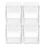 deflecto Tilt Bin Interlocking 4-Bin Organizer, Plastic, 4.63 x 4.88 x 5.5, White/Clear View Product Image
