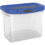 Bankers Box Heavy-Duty Portable File Box, Letter Files, 14.25" x 8.63" x 11.06", Clear/Blue (FEL0086301) View Product Image