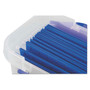 Bankers Box Heavy-Duty Portable File Box, Letter Files, 14.25" x 8.63" x 11.06", Clear/Blue View Product Image
