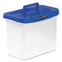 Bankers Box Heavy-Duty Portable File Box, Letter Files, 14.25" x 8.63" x 11.06", Clear/Blue (FEL0086301) View Product Image