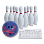 Champion Sports Bowling Set, Plastic/Rubber, White, 10 Bowling Pins, 1 Bowling Ball (CSIBPSET) View Product Image