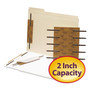 Smead Reinforced Self-Adhesive Two-Prong Fastener Base and Compressor Sets, 2" Capacity, 2.75" Center to Center, Brown, 100/Box View Product Image