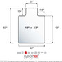 FloorTex Chairmat, High Pile, 48"x53", Lip 10"x25", Clear (FLR1113427LR) View Product Image