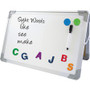 Flipside Magnetic Dry-Erase Desktop Easel - 18" (1.5 ft) Width x 12" (1 ft) Height - White Aluminum Surface - Desktop - Magnetic Product Image 